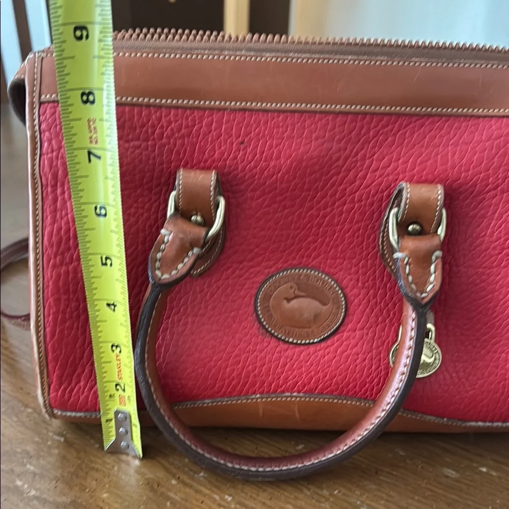 Vintage 90s Dooney & Bourke All Weather Leather Red  Satchel w/ Shoulder Strap - Picture 13 of 16
